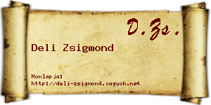 Deli Zsigmond névjegykártya