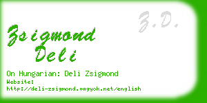 zsigmond deli business card
